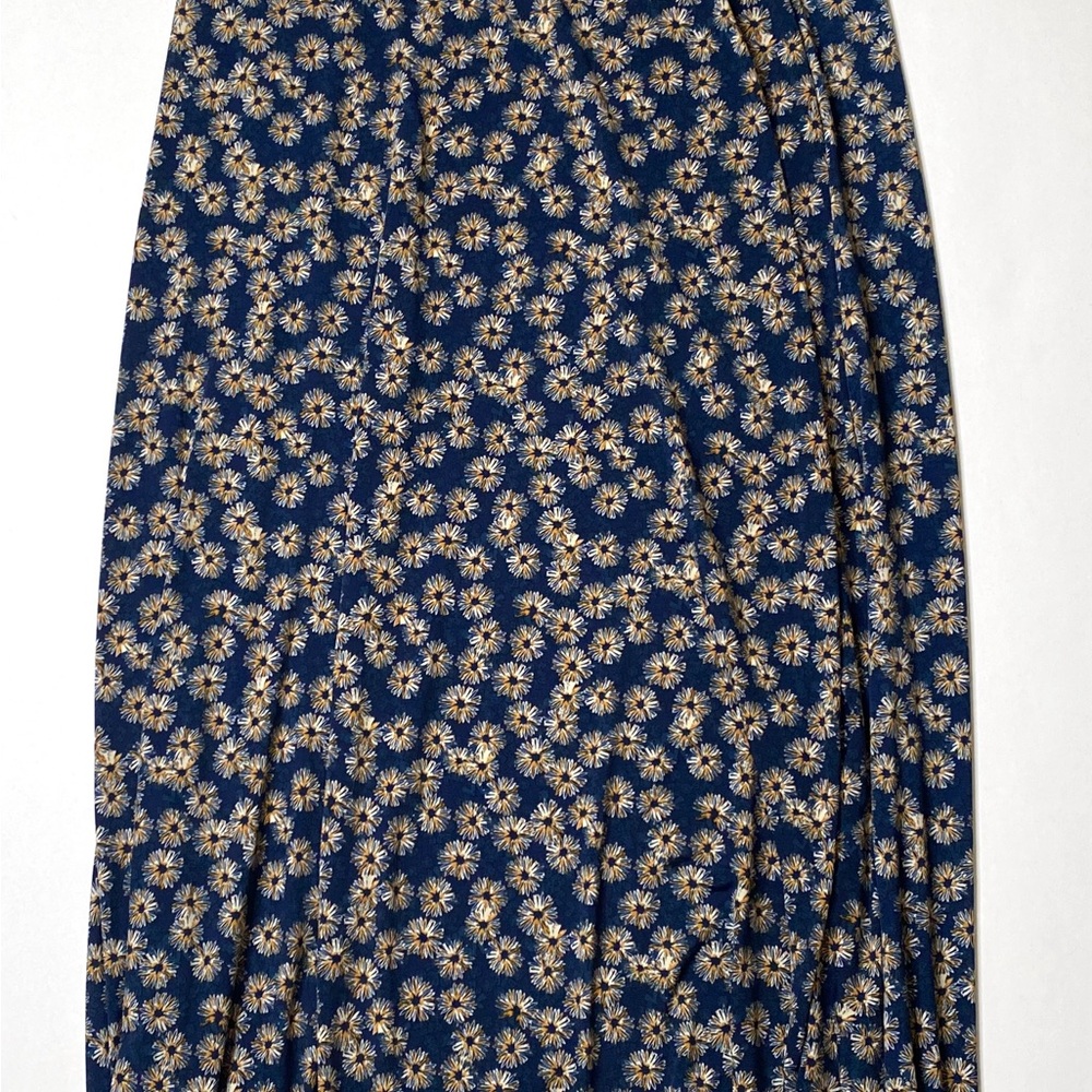Lula Roe Elegant Blue Maxi Skirt with Floral Design size large - Picture 6 of 7